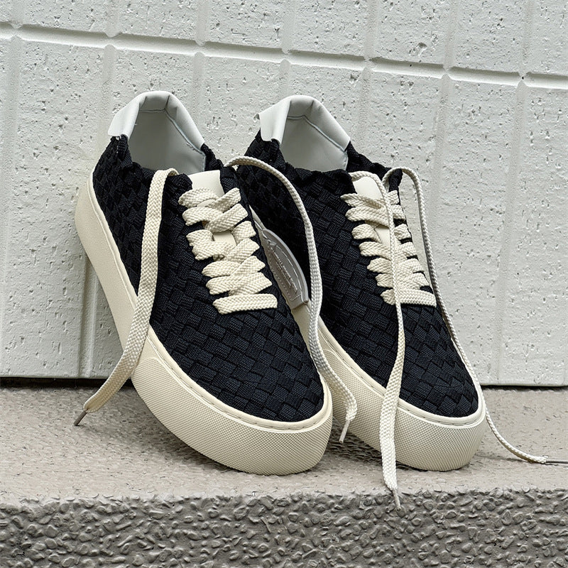 Men's Woven Soft Bottom Wild Comfortable Lightweight Low Men's Board Shoes