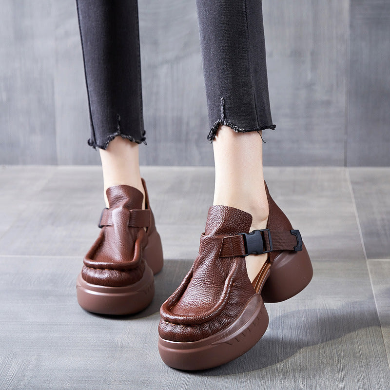 Women's High Summer Genuine Retro Handmade Platform Heels