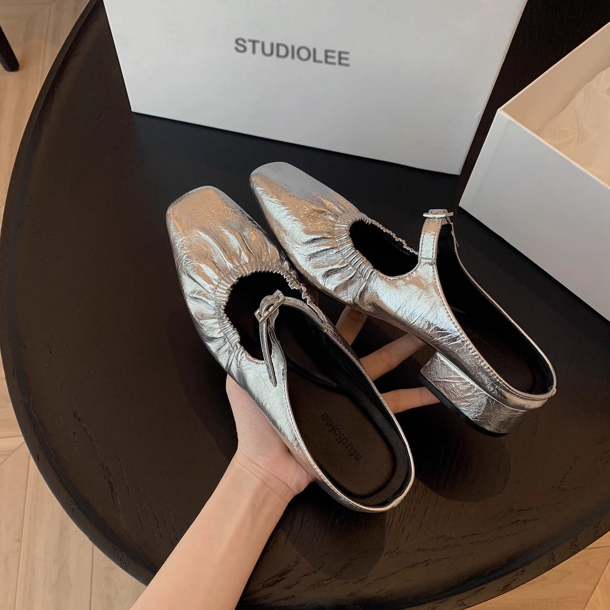 Women's Sier Square Toe Ballet Cap Half Heels