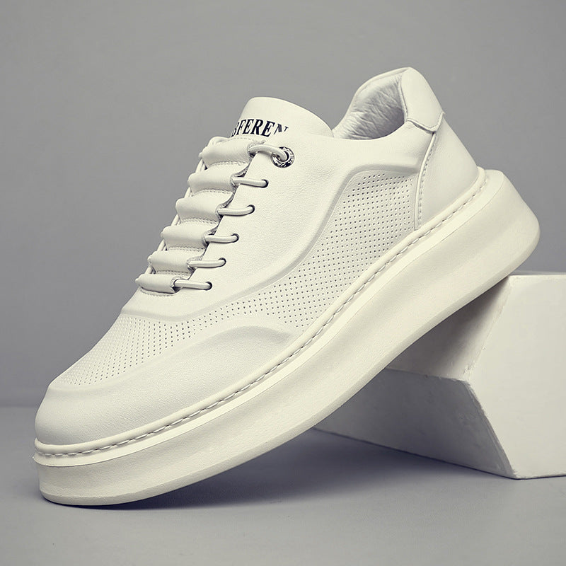 Men's Layer Cowhide Easy Wear Mesh Breathable Low Top Men's Shoes