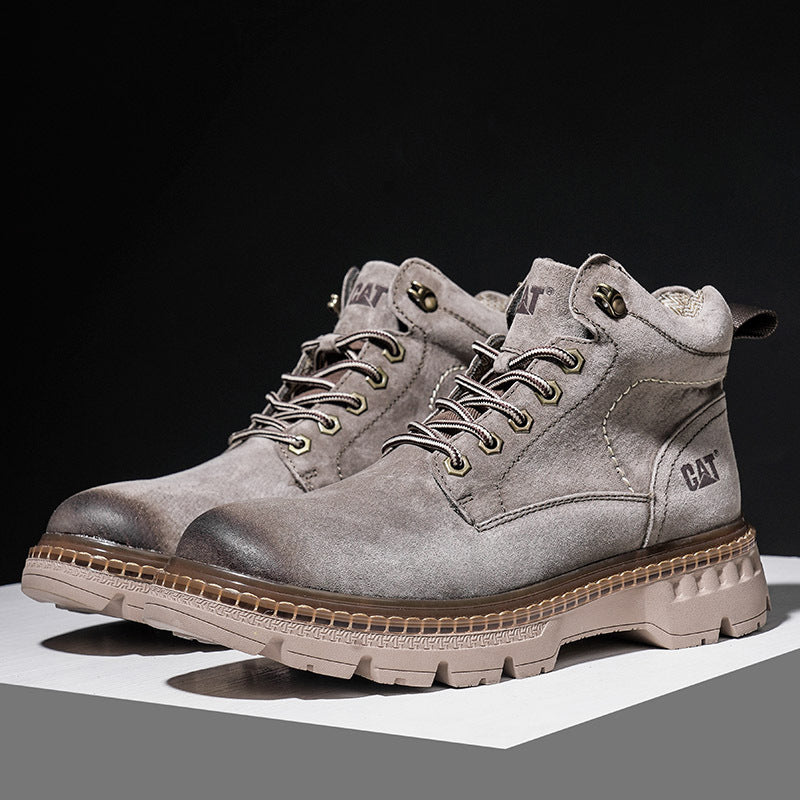 Men's Top Layer Pigskin Retro British Frosted Outer Men's Casual Shoes