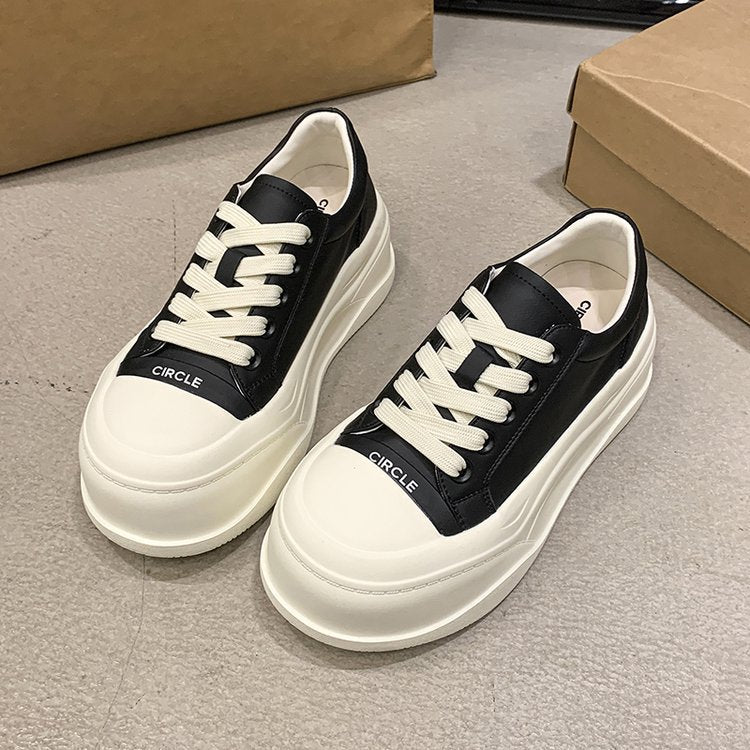 Women's Invisible Height Increasing White Summer Thick Bottom Small Versatile Genuine Women's Sports Shoes