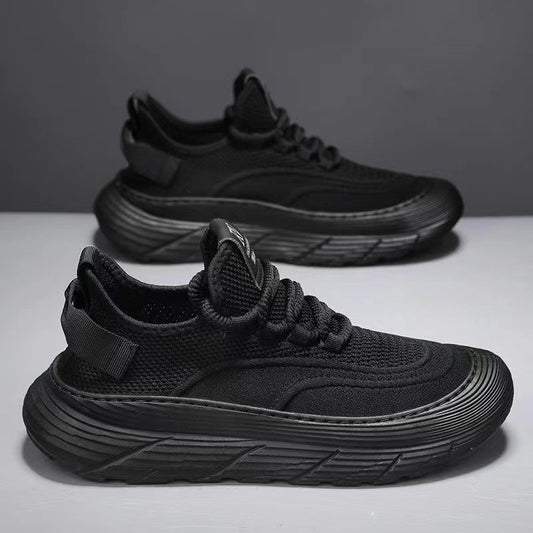 Men's Summer Thick-soled Flying Woven Breathable Mesh Casual Shoes