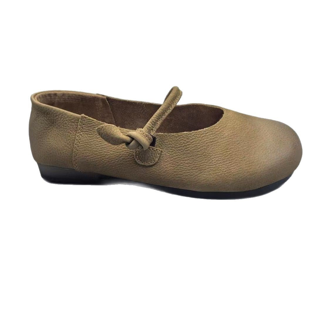 Women's Four Round Toe Flat Strap Soft Loafers