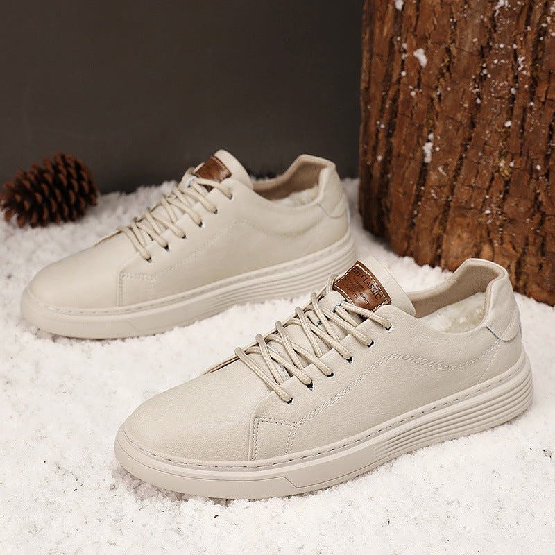 Men's Spring Cowhide Fashion Formal Wear Plus Size Men's Board Shoes