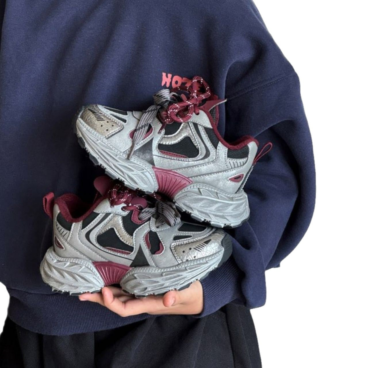 Children's Winter Dad Boys Two-color Decorative Running Kid's Sneakers
