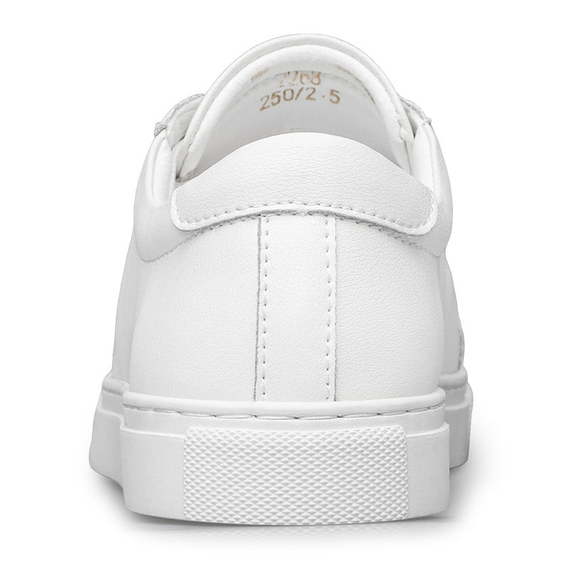 Women's & Men's Large Size White Cowhide Soft Bottom Men's Board Shoes