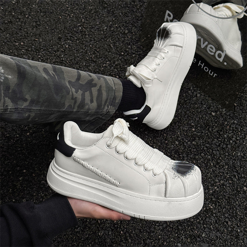 Women's & Men's Niche Shell Toe Big Thick Bottom Sneakers