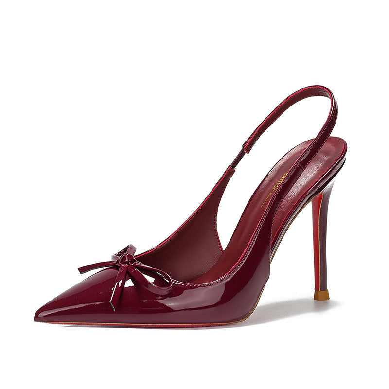 Slingback Stiletto Back Mixed Belt Refined Stylish Versatile Heels