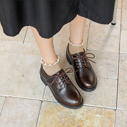 Women's Jane Summer Thin British Style Retro Leather Shoes