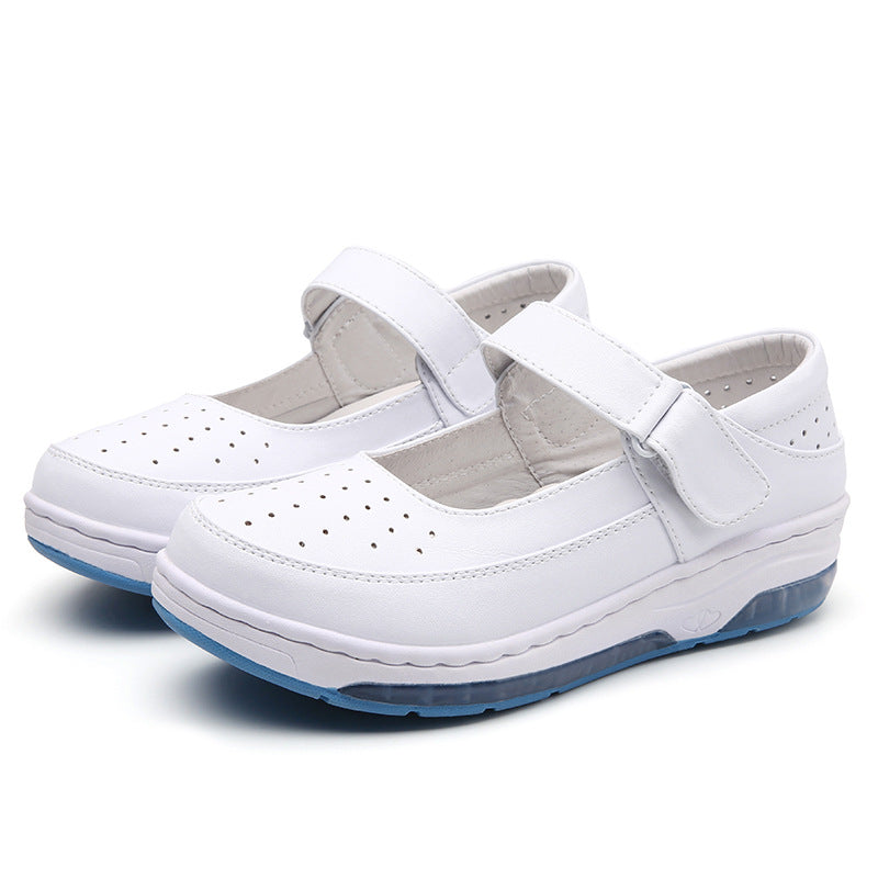 Women's Summer Air Cushion Cowhide Nurse Wedge Sandals