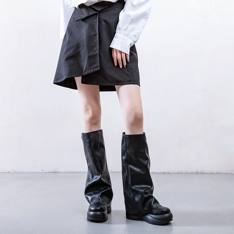 The Knee Thick Bottom Fried Street Niche Design Boots
