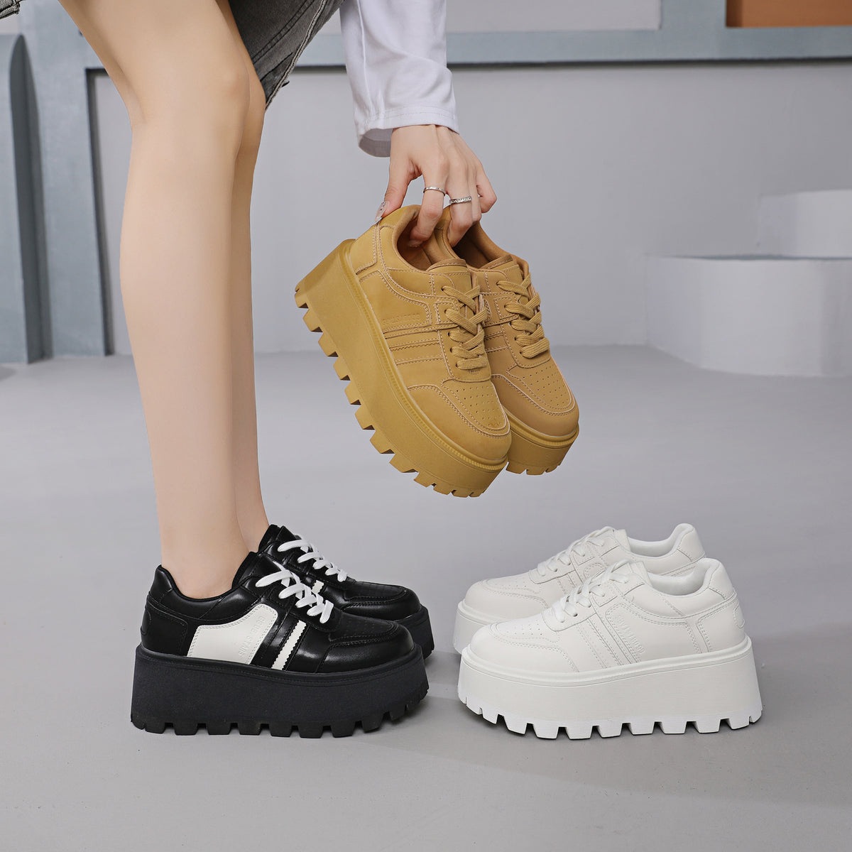 Li Niche Retro Thick Bottom Small Man Women's Casual Shoes