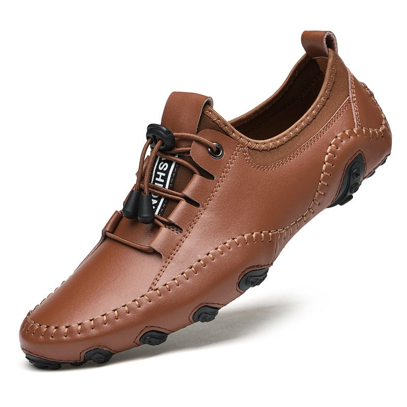 Men's Large Size White British Breathable Soft Men's Casual Shoes