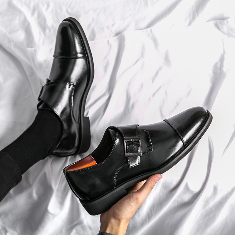 Men's Pointed Toe Business Formal Wear Low-cut Leather Shoes