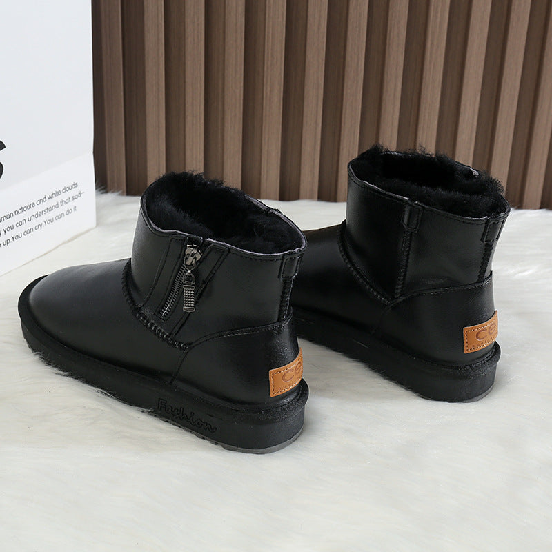 Men's Fur Winter Fleece Lined Padded Warm Keeping Glossy Northeast Boots