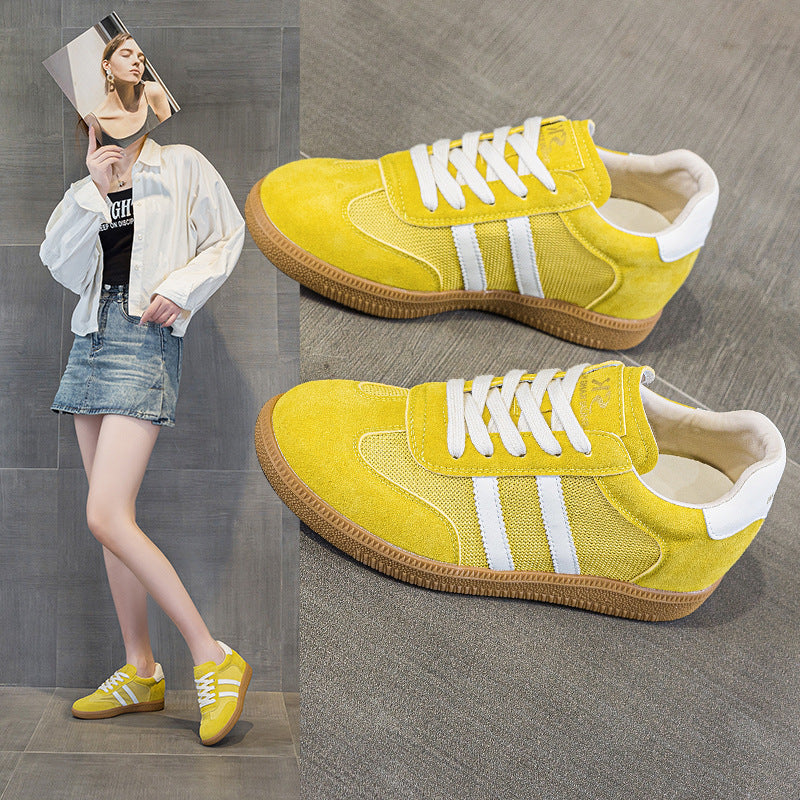 Women's Height Increasing Insole Genuine German Training Color Matching Wedge Casual Shoes