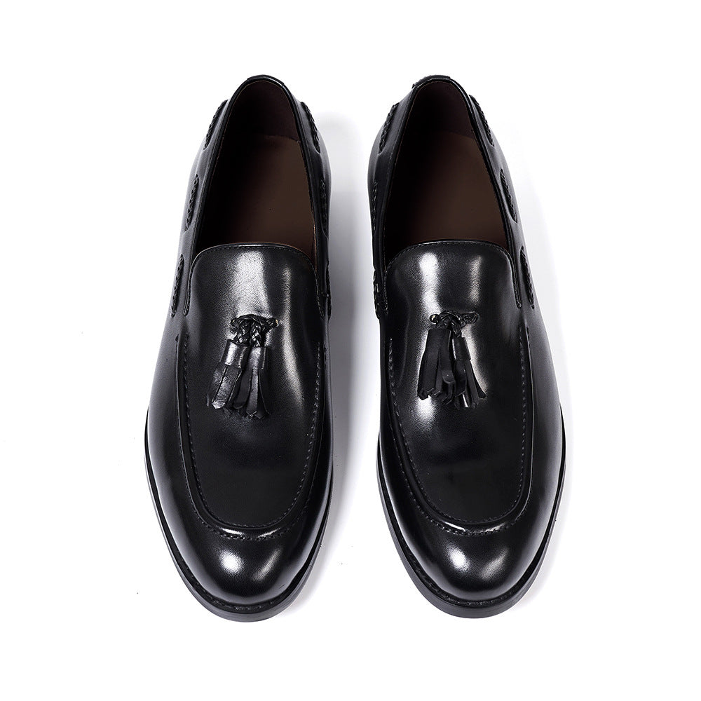 Men's Tassel Genuine Pointed Slip-on Business Dress Men's Shoes