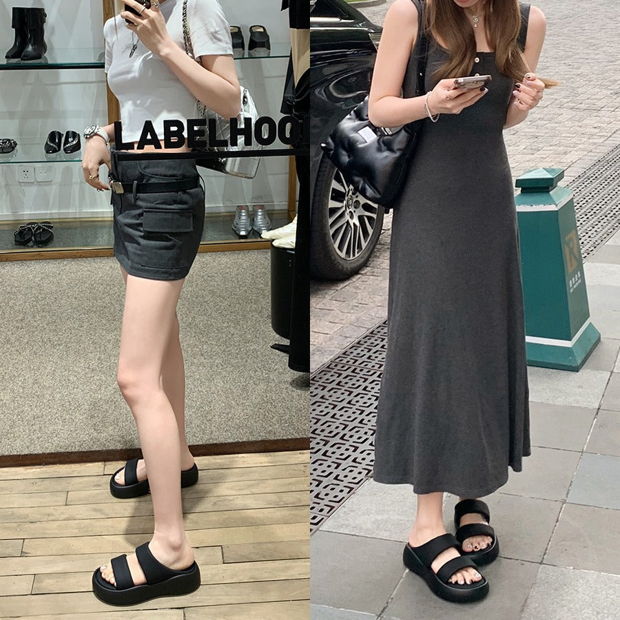 Women's Head Thick Bottom Wide-brimmed With Platform Sandals