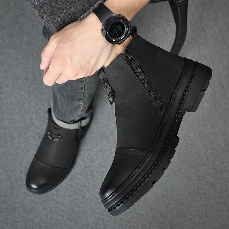 Men's Winter Genuine Cotton Fleece-lined Thick Wool Men's Shoes