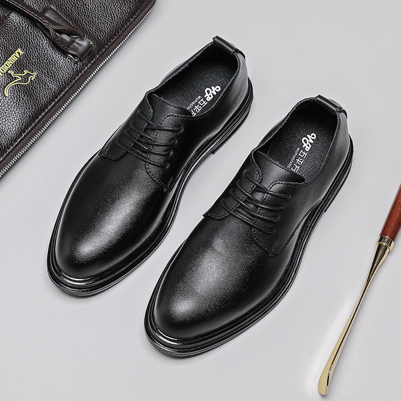 Men's Black Bridegroom Business Formal Wear Veet Leather Shoes