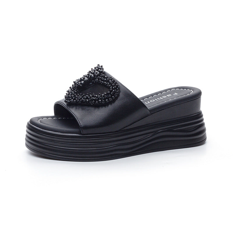 Women's Increasing Summer Wear Leisure Platform Thick Slippers