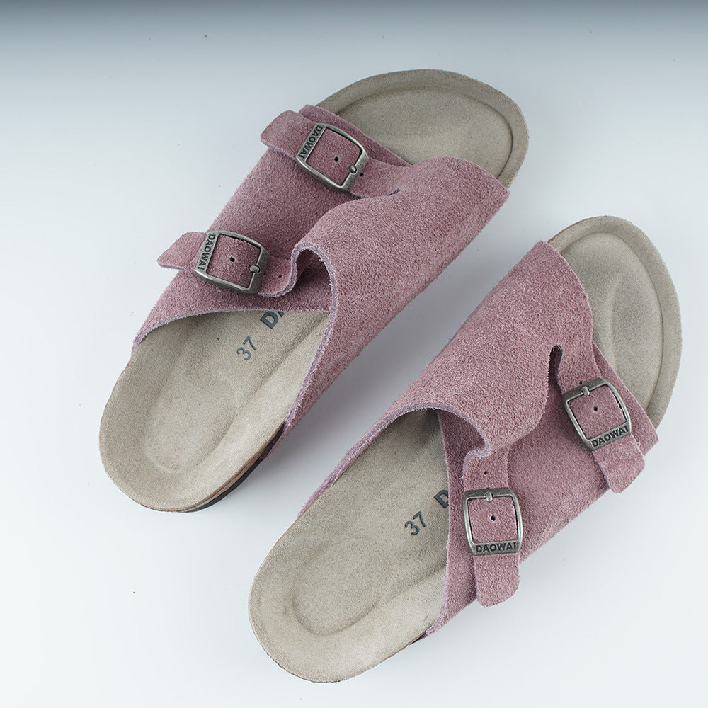 Trendy Cork Suede Soft Bottom Series Sandals