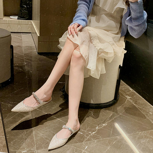 Women's Pumps Closed Toe Half Summer Outer Slippers