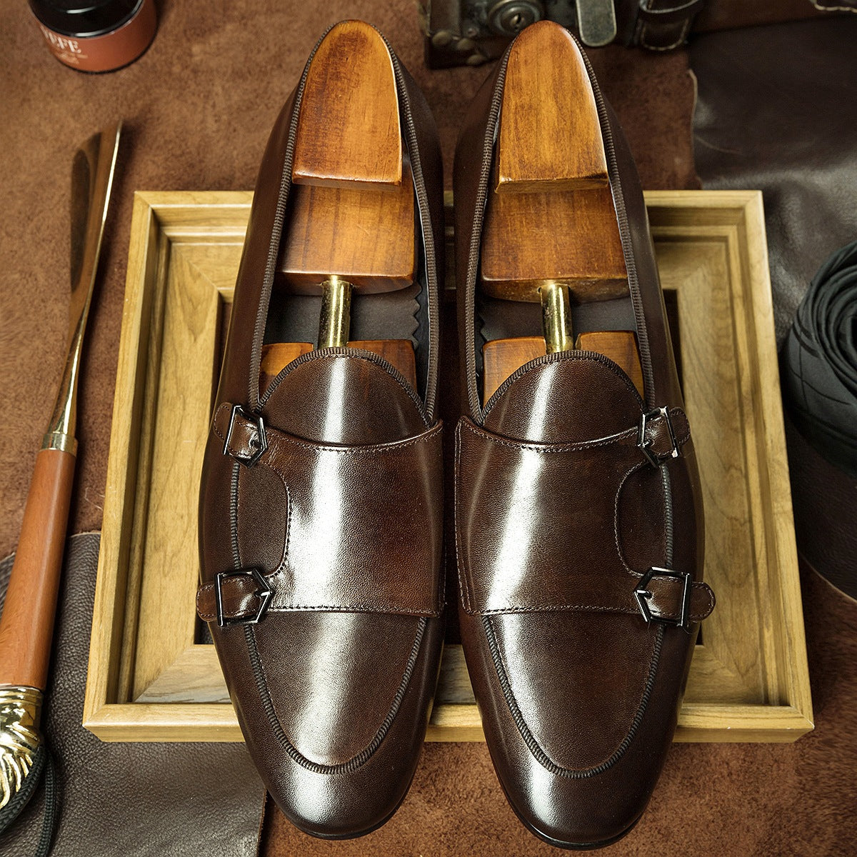 Men's Elegant Calfskin Business Korean British Leather Shoes