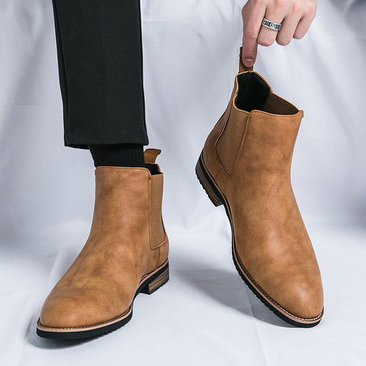 Men's Slip-on Plus Size British Style Retro Boots