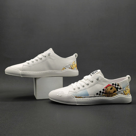 Men's Trendy Top Layer Cowhide Boys Sneakers