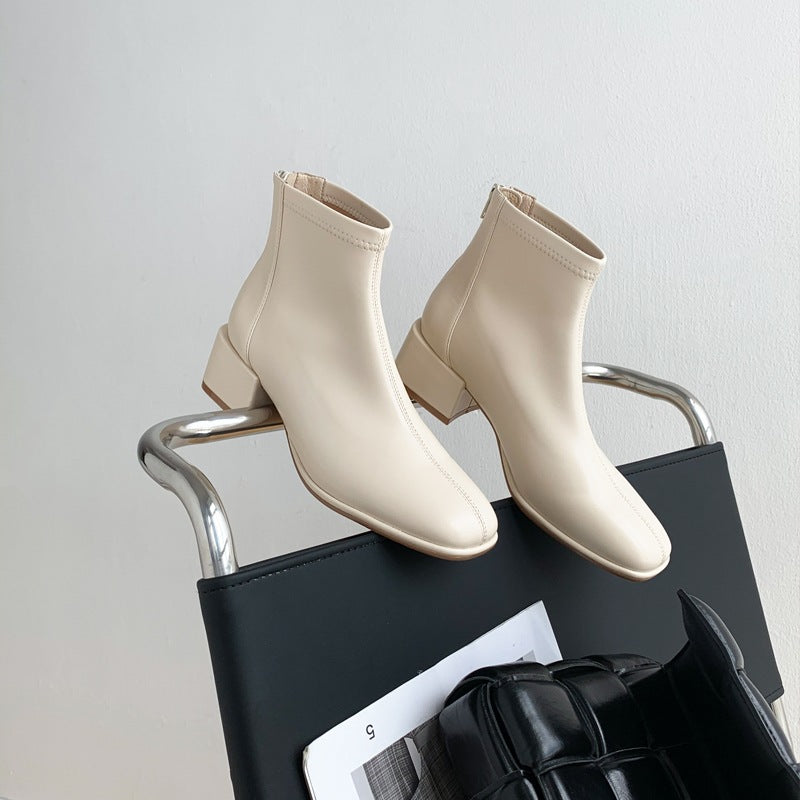 Women's French Slimming Ankle Martin Retro Easy Boots