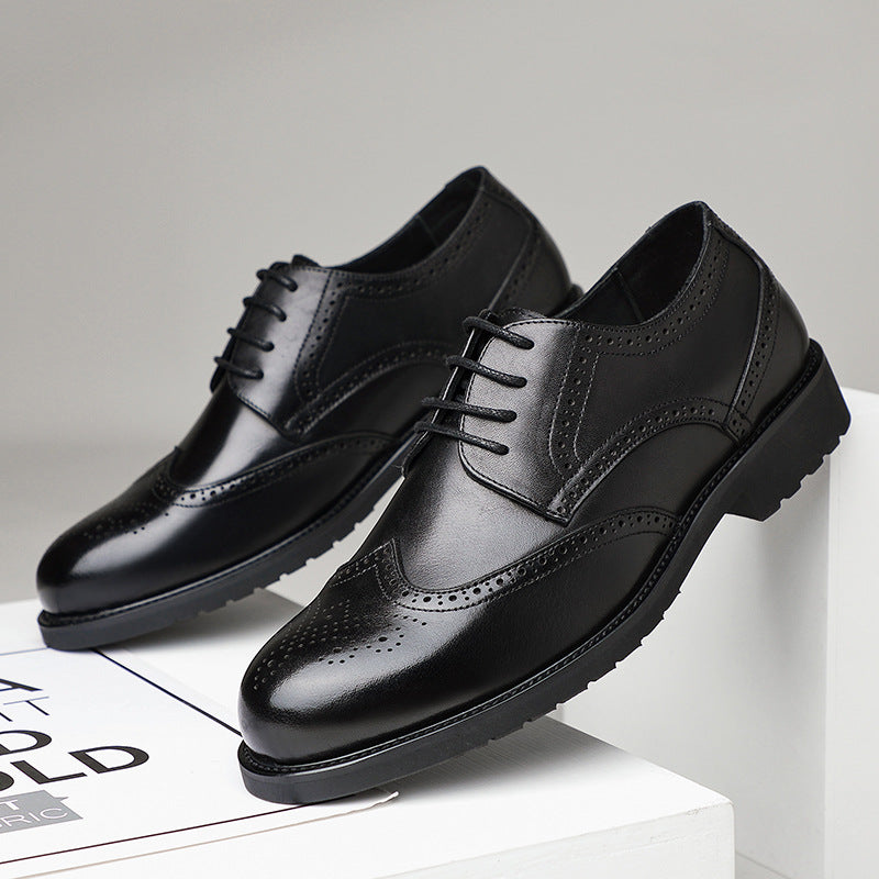 Men's First Layer Cowhide Soft Sole British Men's Business Leather Shoes