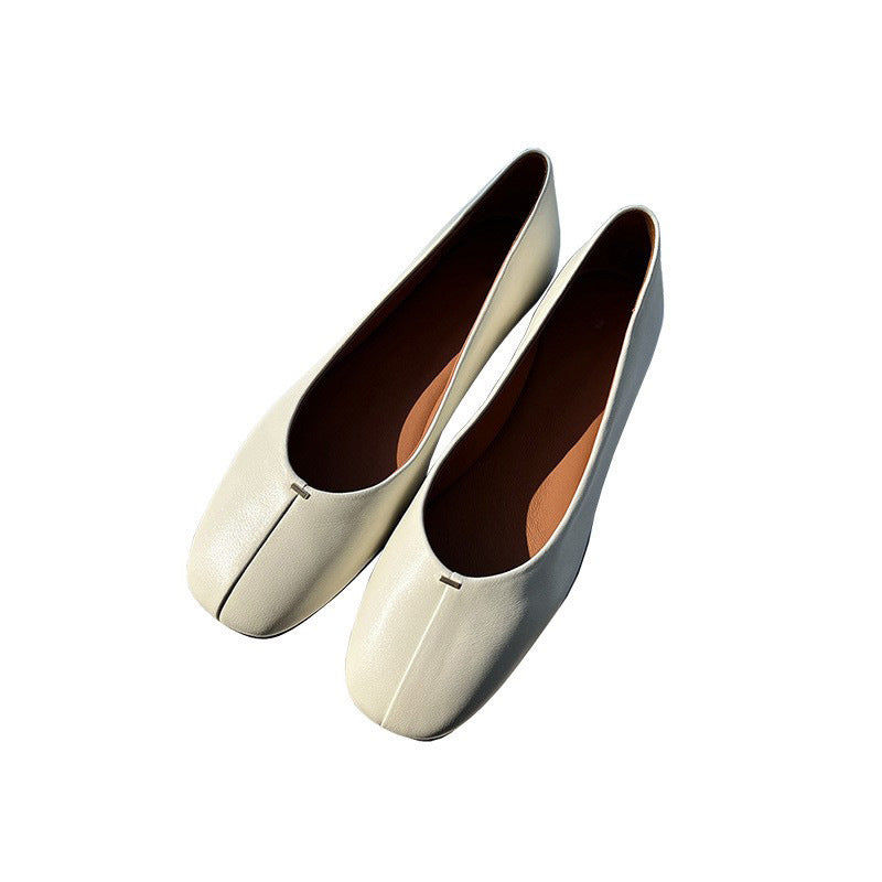 Women's Soft Sheepskin Ballerina Flats Round Head Grandma Women's Shoes