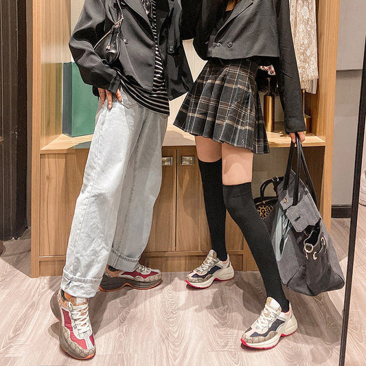 Dad Female Old Flower Fashion Height Increasing Sneakers