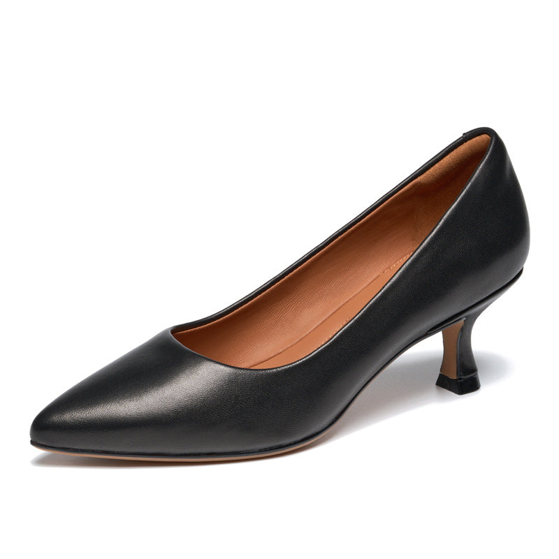 Women's Niche Pointed Stiletto Commuter High Low-cut Heels