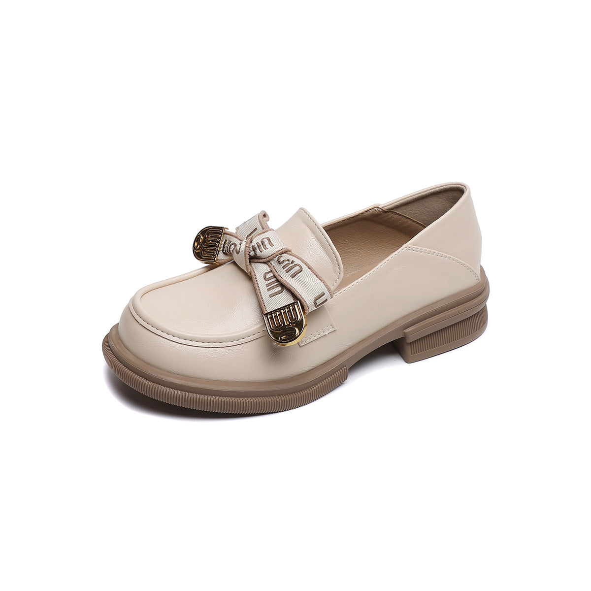 Female Platform Bow Vintage Two Wear Soft Loafers