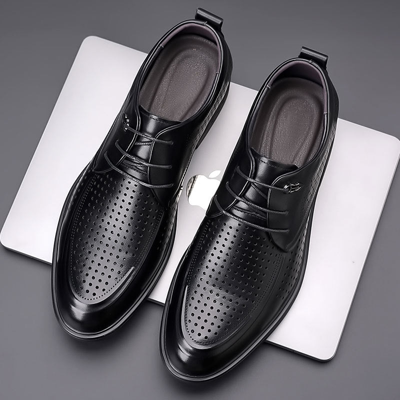 Men's First Layer Cowhide Business Formal Wear Hollowed Men's Shoes