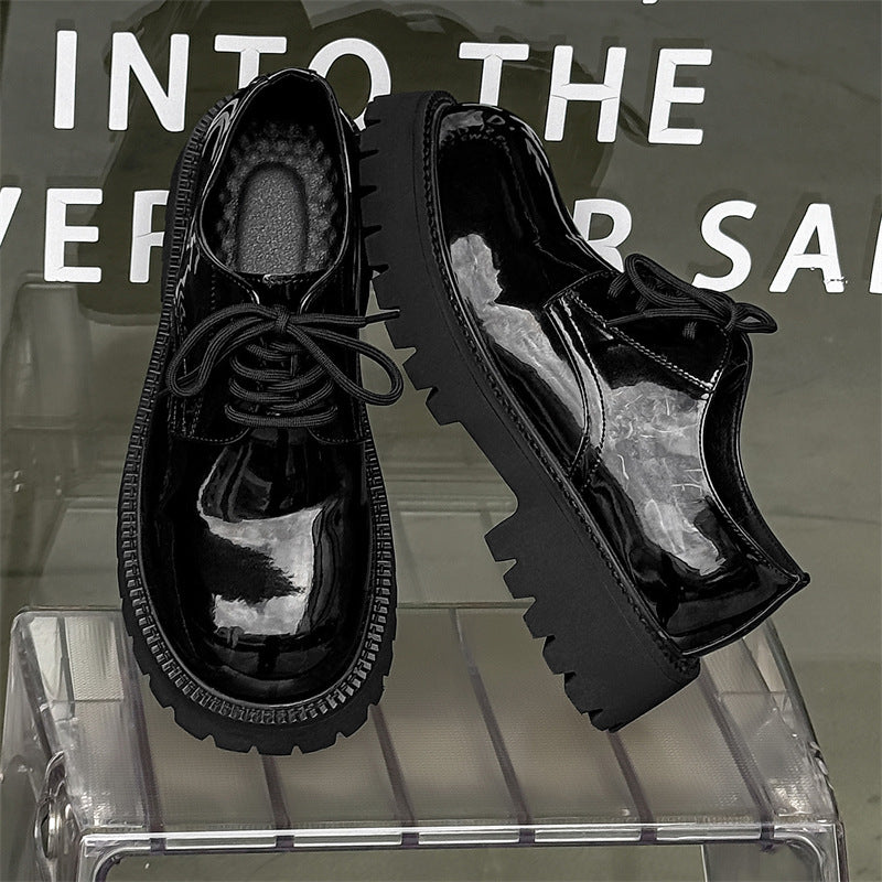 Men's Black Formal Business British Style Round Men's Shoes