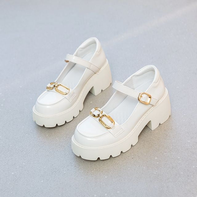 Women's Thick-soled Small Versatile Slip-on Retro British Heels