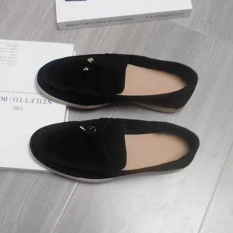 Women's England Style Plus Size Comfort Slip-on Loafers