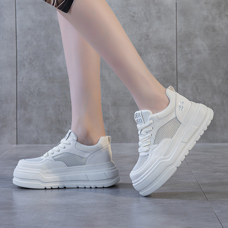 Women's Bottom White Spring Platform Sports Board Casual Shoes