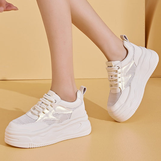 Women's Board Sports Platform Daddy Mesh Breathable Casual Shoes