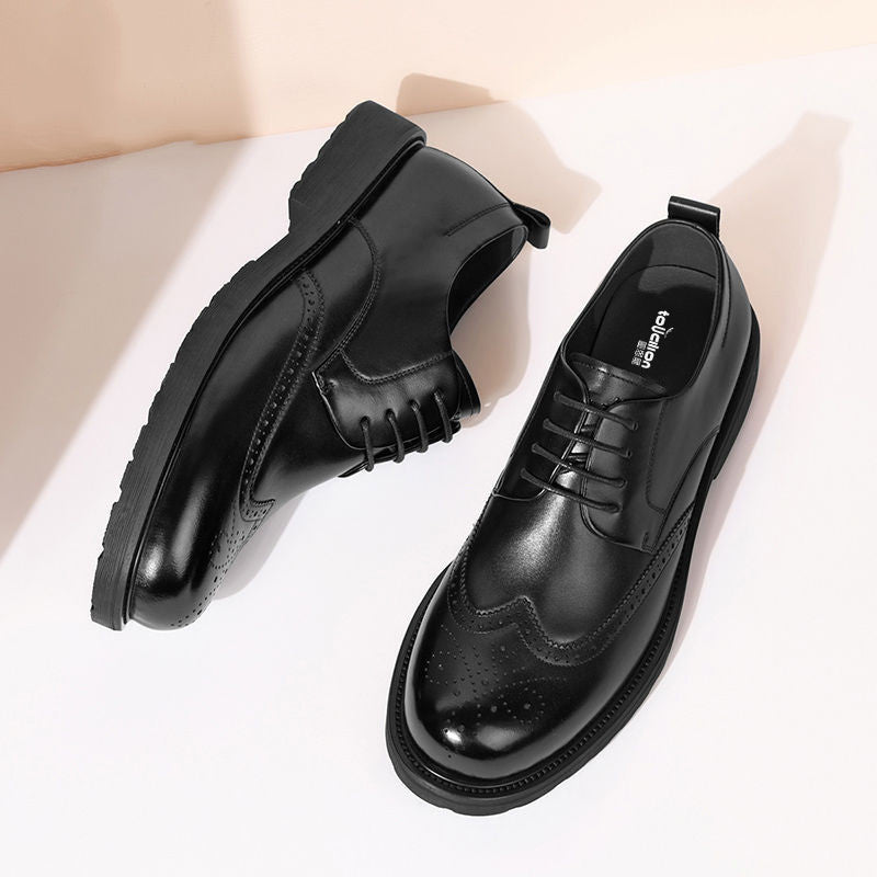 Men's Wide Feet Big Head British Outdoor Leather Shoes