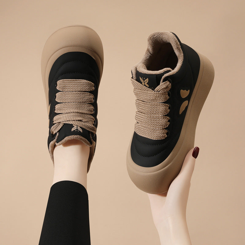 Women's Silk Rabbit Bread Winter Fleece-lined Fashion Sneakers
