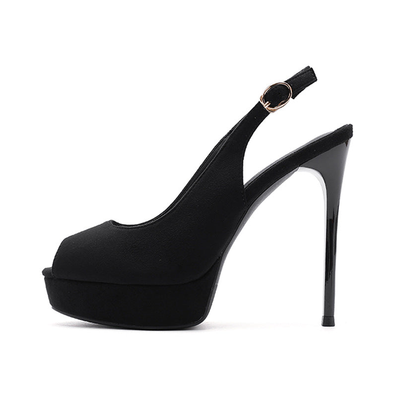 Women's Sexy Temperament Peep Toe Stiletto High Slingback Sandals