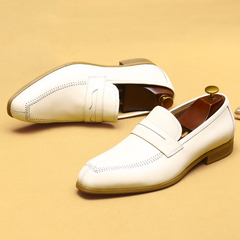Men's British Business Leisure Slip-on Formal Wedding Leather Shoes