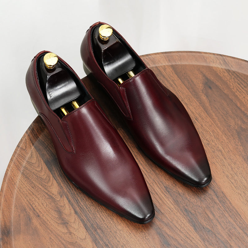 Men's Business Formal Wear Genuine Cattlehide Surface Leather Shoes