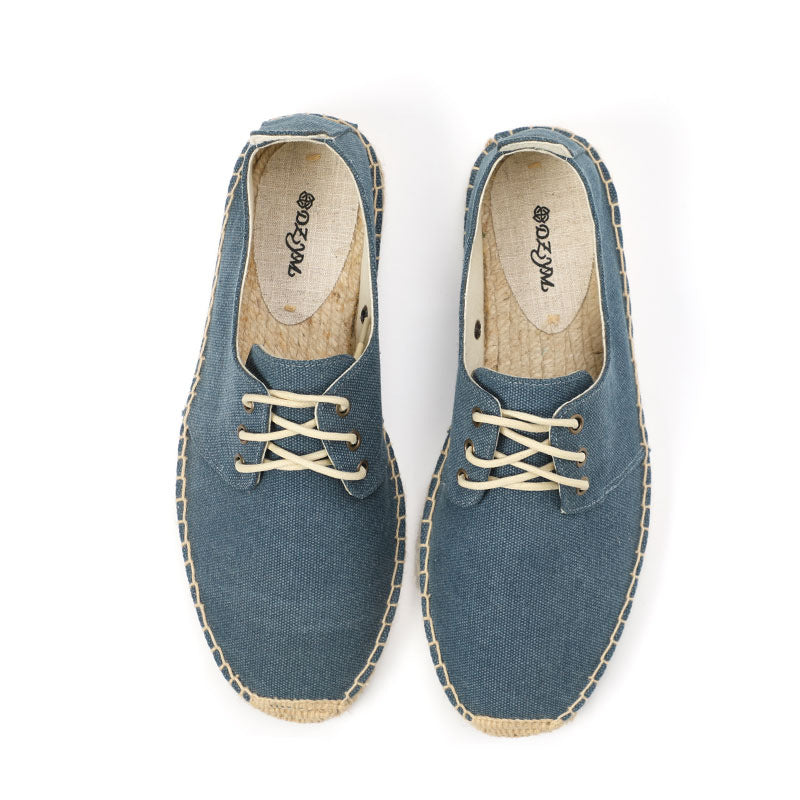 Men's Spring Breathable Lace Up Youthful Trendy Canvas Shoes