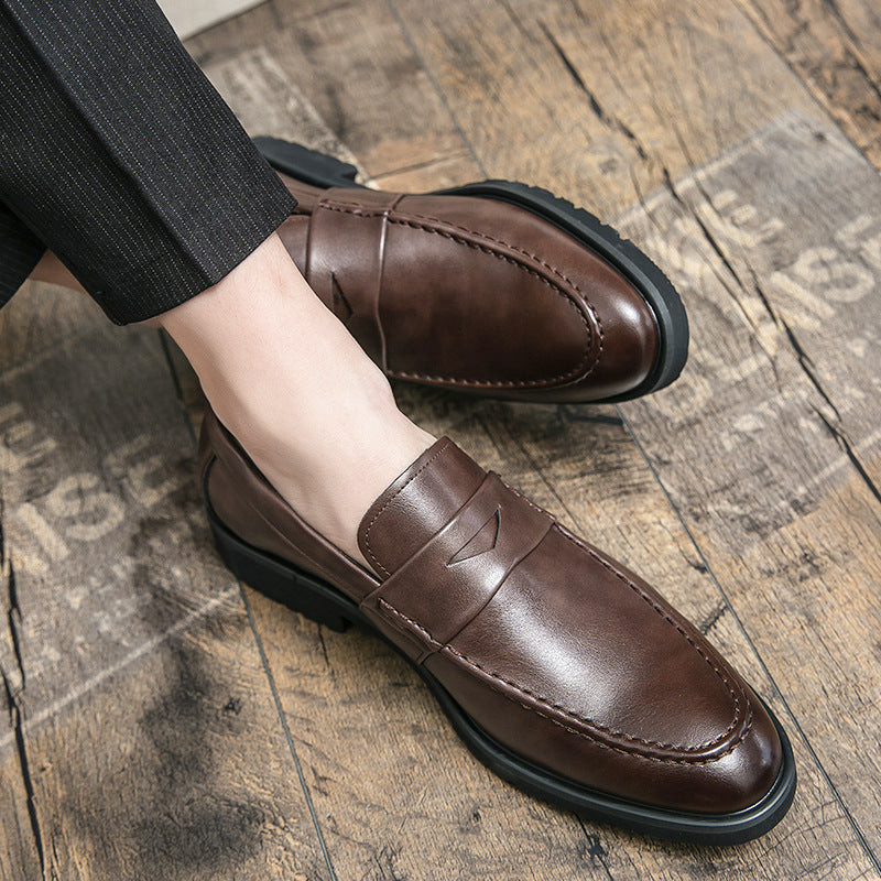Men's Style Business Formal Slip-on Korean Pointed Leather Shoes
